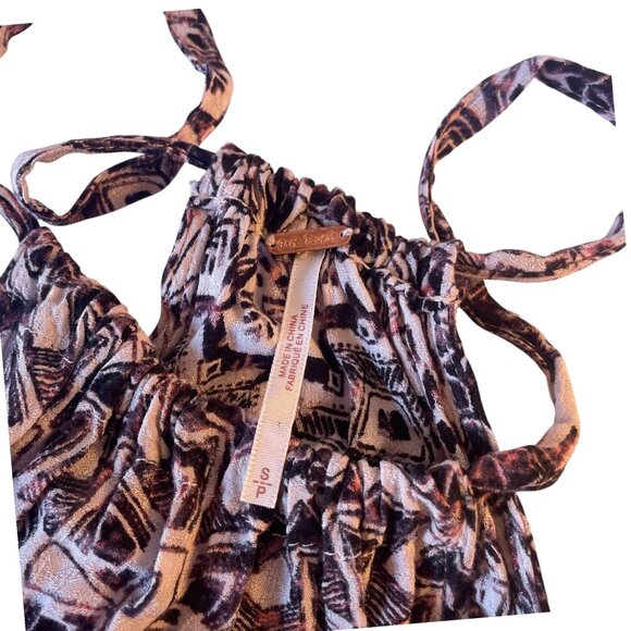 Free People Simone Batik Print Halter Mini Dress SZ S Boho Festival - Picture 5 of 10